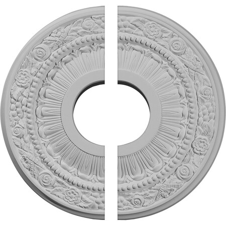 Ekena Millwork Nadia Ceiling Medallion, Two Piece (Fits Canopies up to 4 7/8"), 12 1/8"OD x 3 5/8"ID x 7/8"P CM12NA2